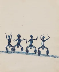 Kwatkwat Volk - (Corroboree) Skizzenbuch hauptsächlich über Aktivitäten von Aborigines und Weißen